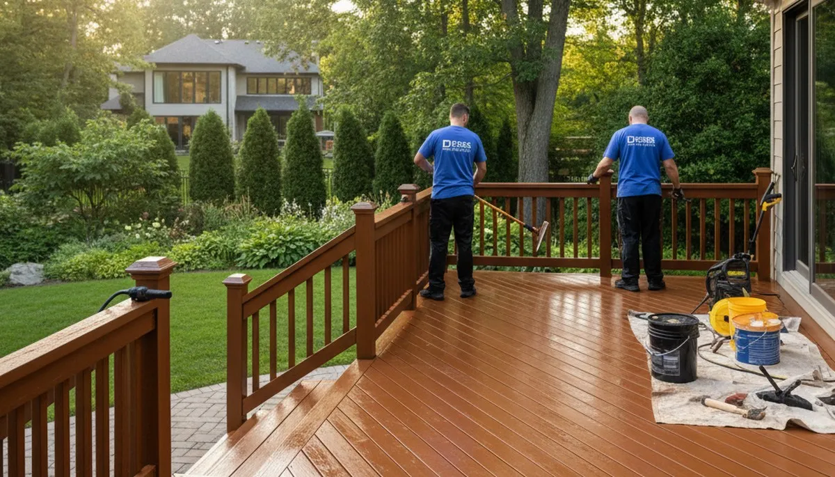 Fort Wayne, IN deck staining service for wood decks by Fort Wayne Paint Pros